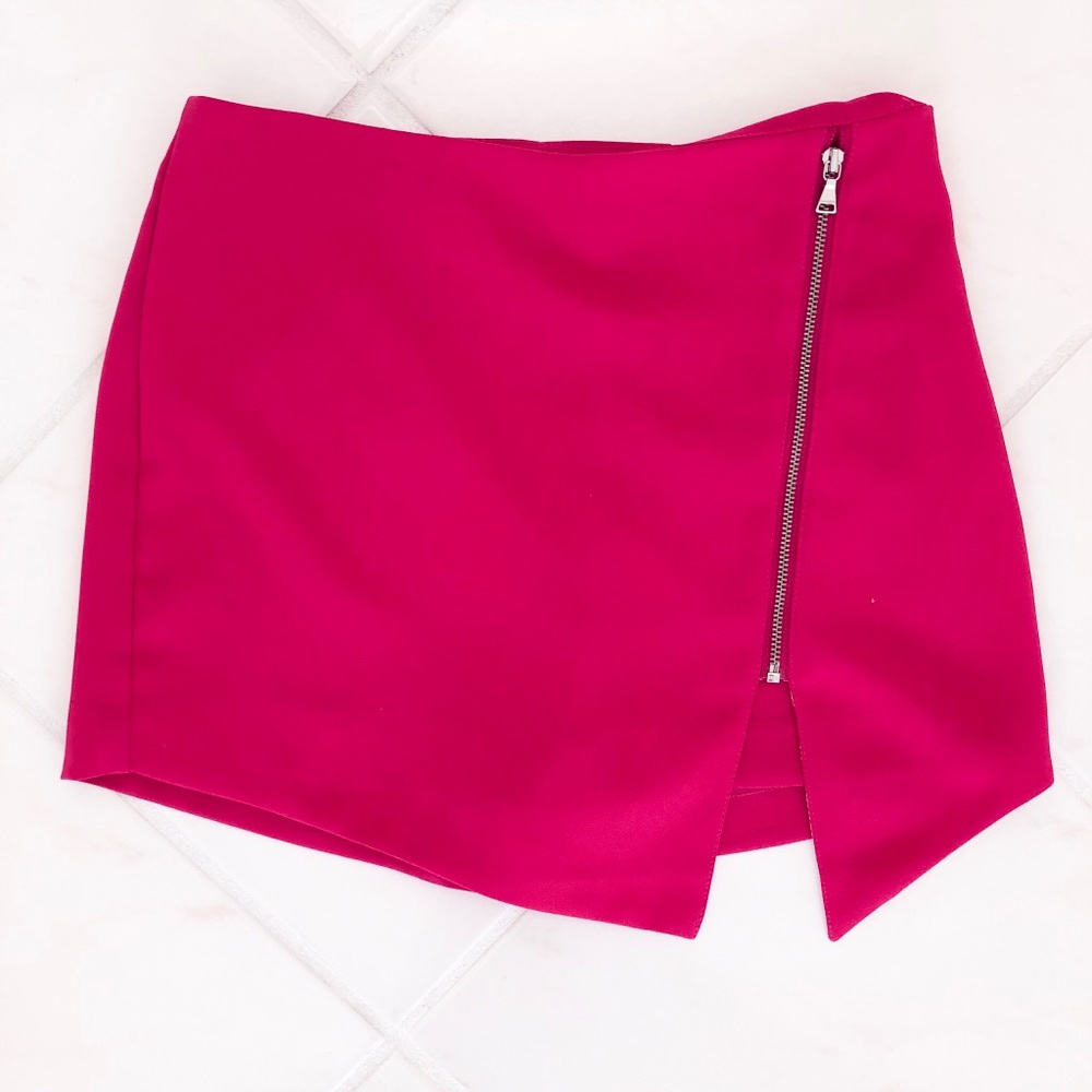 Hot Pink Zipper Skort